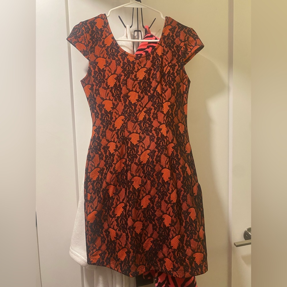 Daniel Cassin orange and black dress (S)